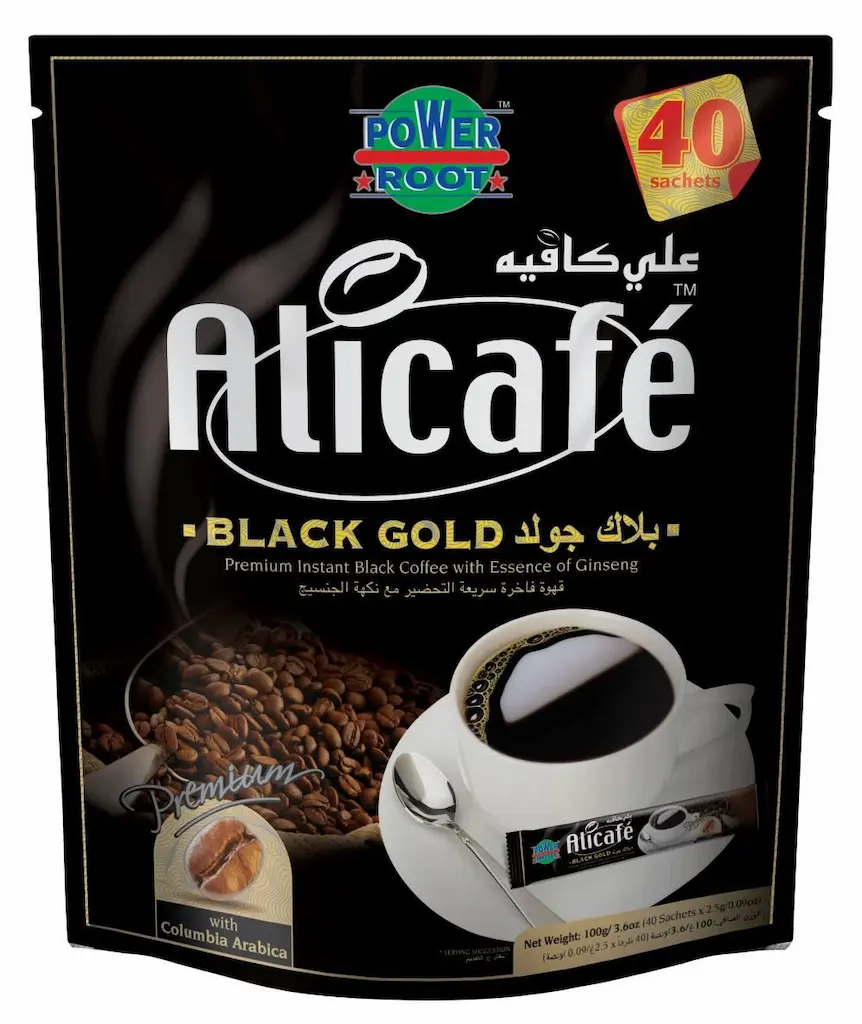 قهوه فوری علی کافه بلک گلد BlackGold عمده 20 بسته 40 عددی