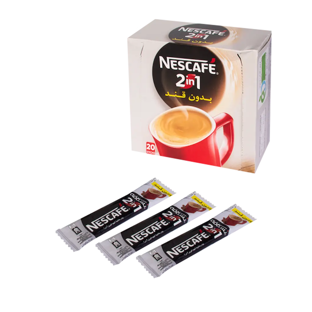 کافی میکس نسکافه رژیمی بدون قند 2در1 عمده 12 بسته 20 عددی