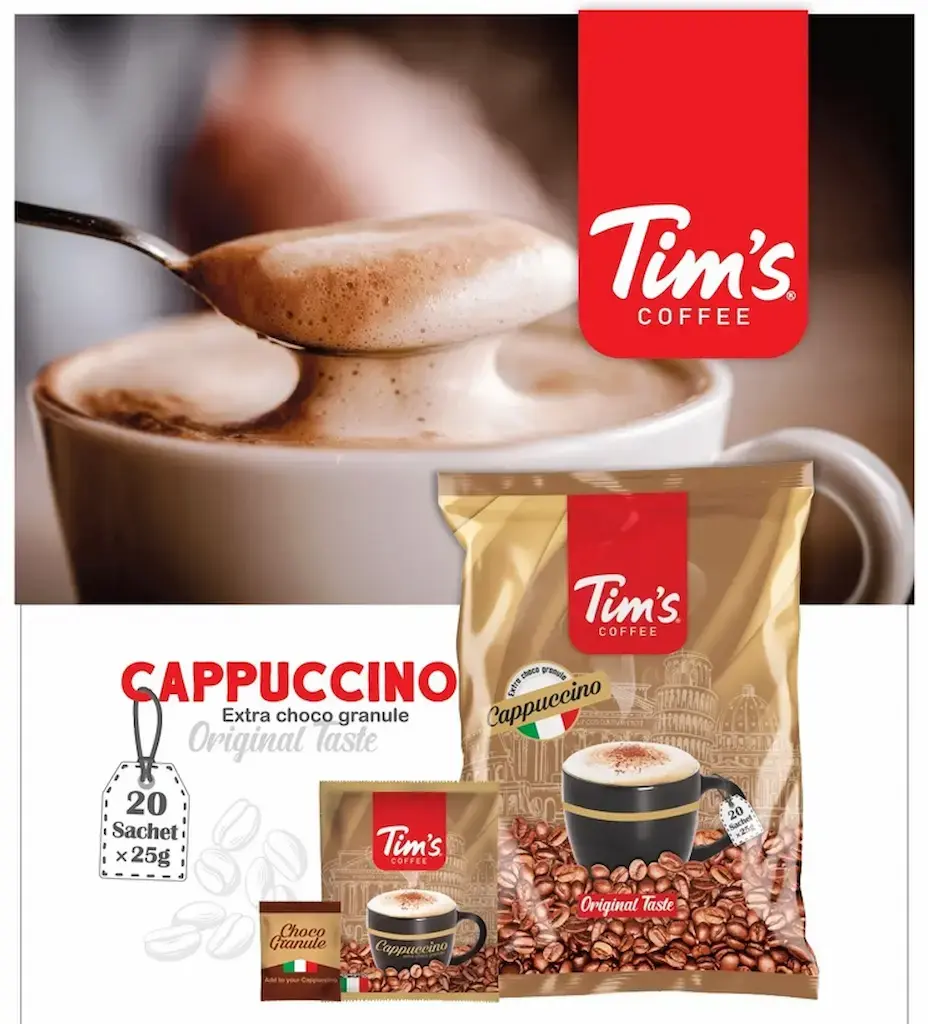 کاپوچینو تیمز Tim's عمده 12 بسته 20 عددی