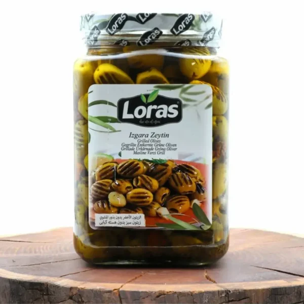 زیتون کبابی Loras لوراس شیشه ای ۸۵۰ گرمی