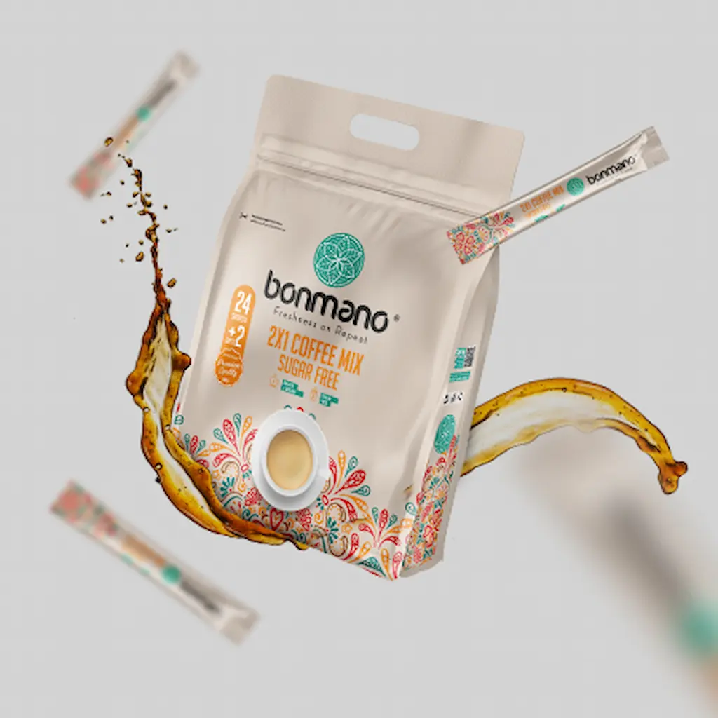 کافی میکس بن مانو ۲در۱ رژیمی ۲۴ عددی + ۲ ساشه هدیه