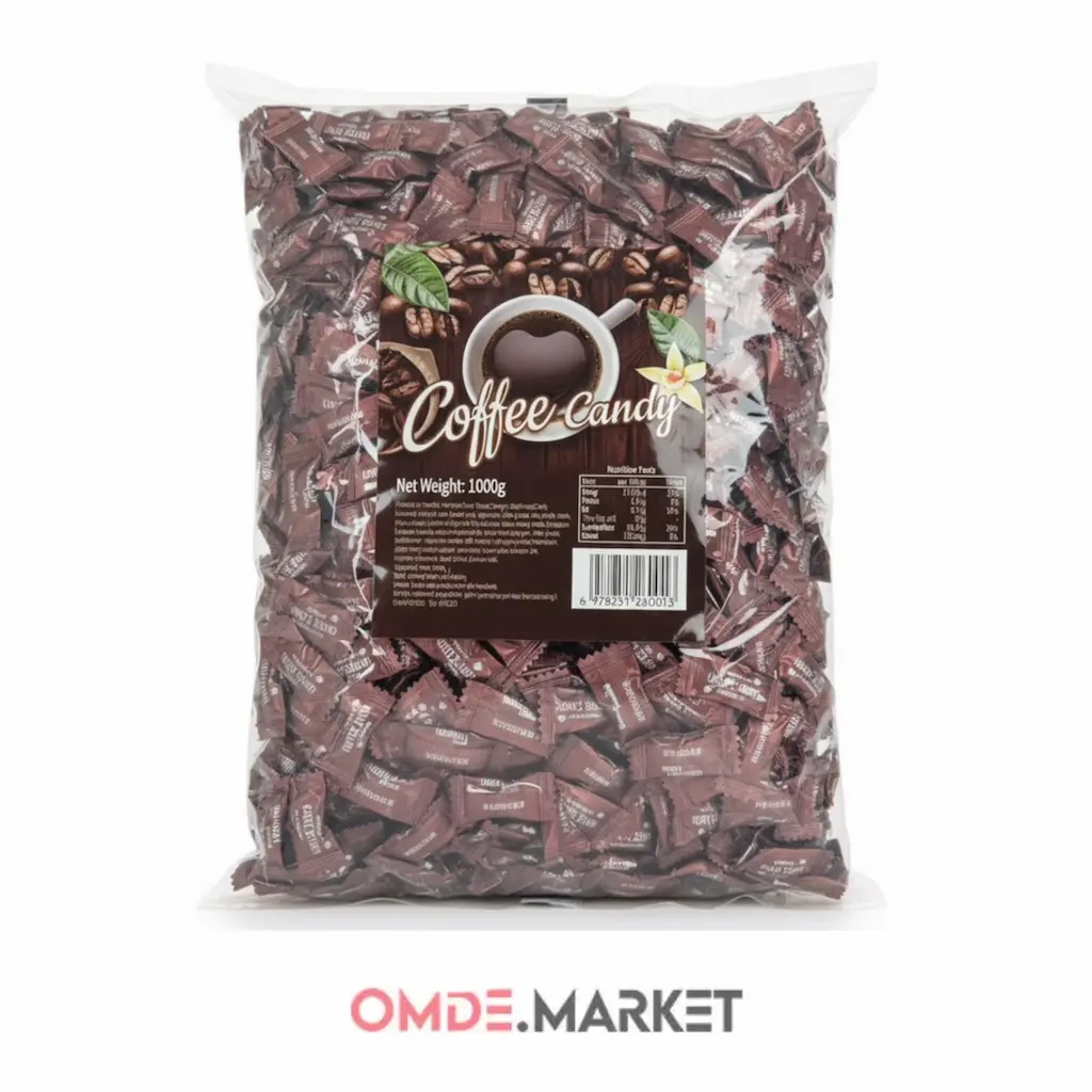 قرص قهوه coffe candy کافی کندی فندقی عمده ۱۲ بسته ۱ کیلویی