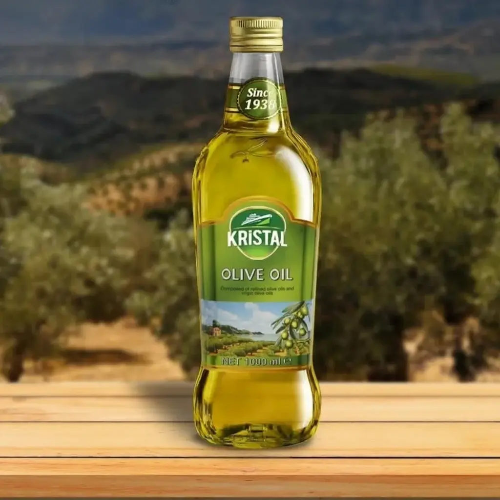 روغن زیتون کریستال شیشه ۱ لیتری